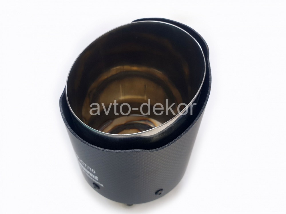 Насадка на глушитель A13 6301 AKRAPOVIC Dвх-61мм, Dвых-117мм, Длина-165мм, карбон+нержавеющая сталь, со скосом, с вырезом  17613, фото 5