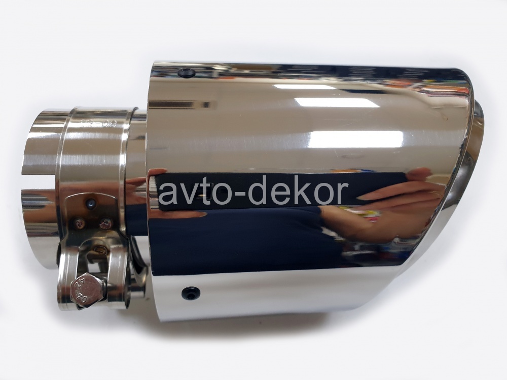 Насадка на глушитель A23 6109 NO LOGO Dвх-61мм, Dвых-102мм, Длина-175мм, нержавеющая сталь, со скосом,  PORSCHE DESIGN  17623, фото 3