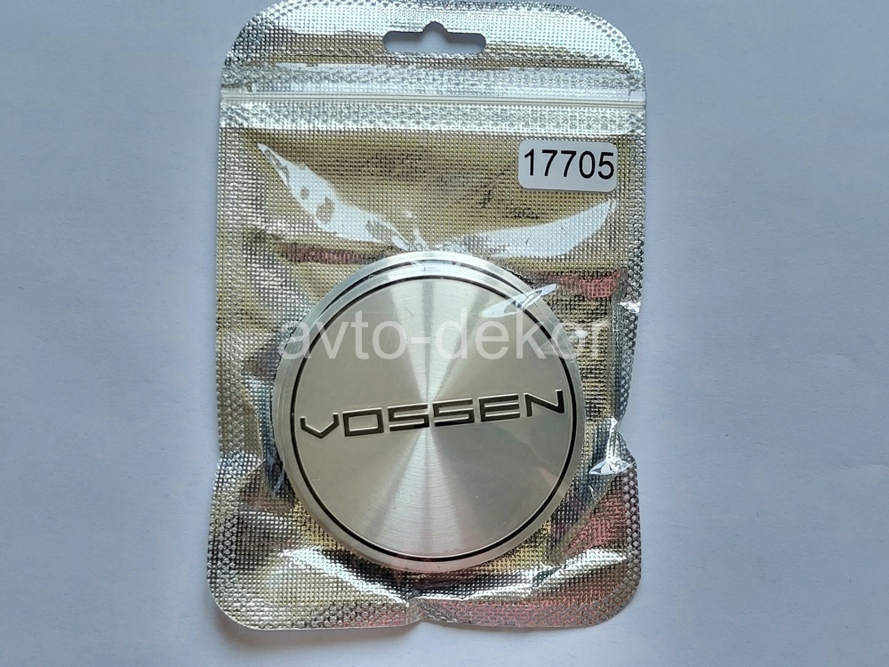 Купить Наклейки на диски d 60мм VOSSEN_1 серебро+черный с окантовкой 4шт. к-т  17705 в интернет-магазине