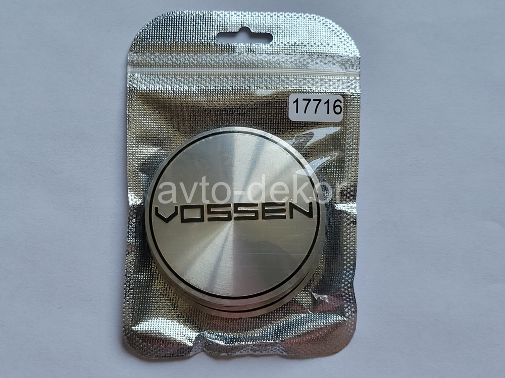 Купить Наклейки на диски d 65мм VOSSEN_1 серебро+черный с окантовкой 4шт. к-т  17716 в интернет-магазине