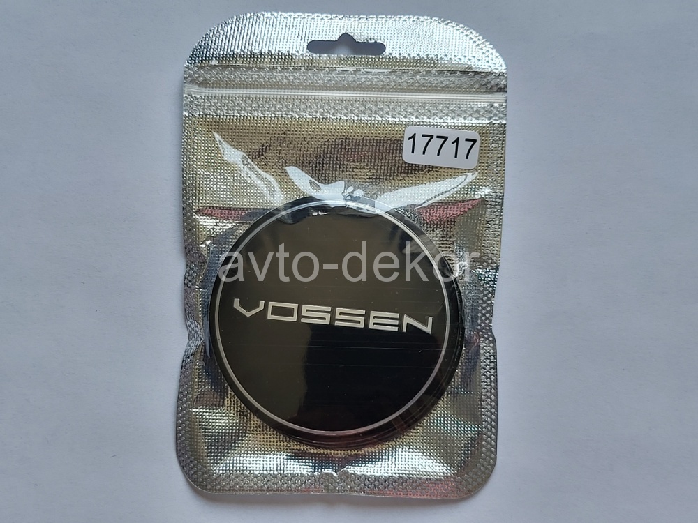 Купить Наклейки на диски d 65мм VOSSEN_1 черный+хром с окантовкой 4шт. к-т  17717 в интернет-магазине