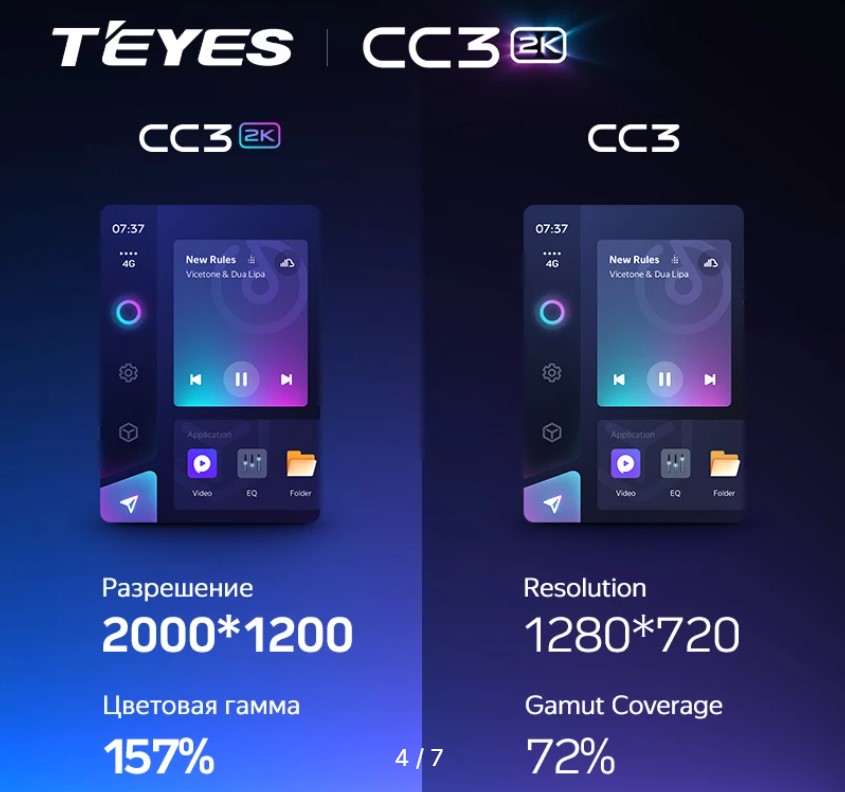 T'EYES CC3 2K 9,5 дюймов 4+32GB (8 Core) 4G Магнитола  18117, фото 2