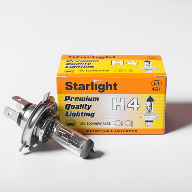 Автолампа STARLIGHT H4 12V 100/90W P43T  18400 купить