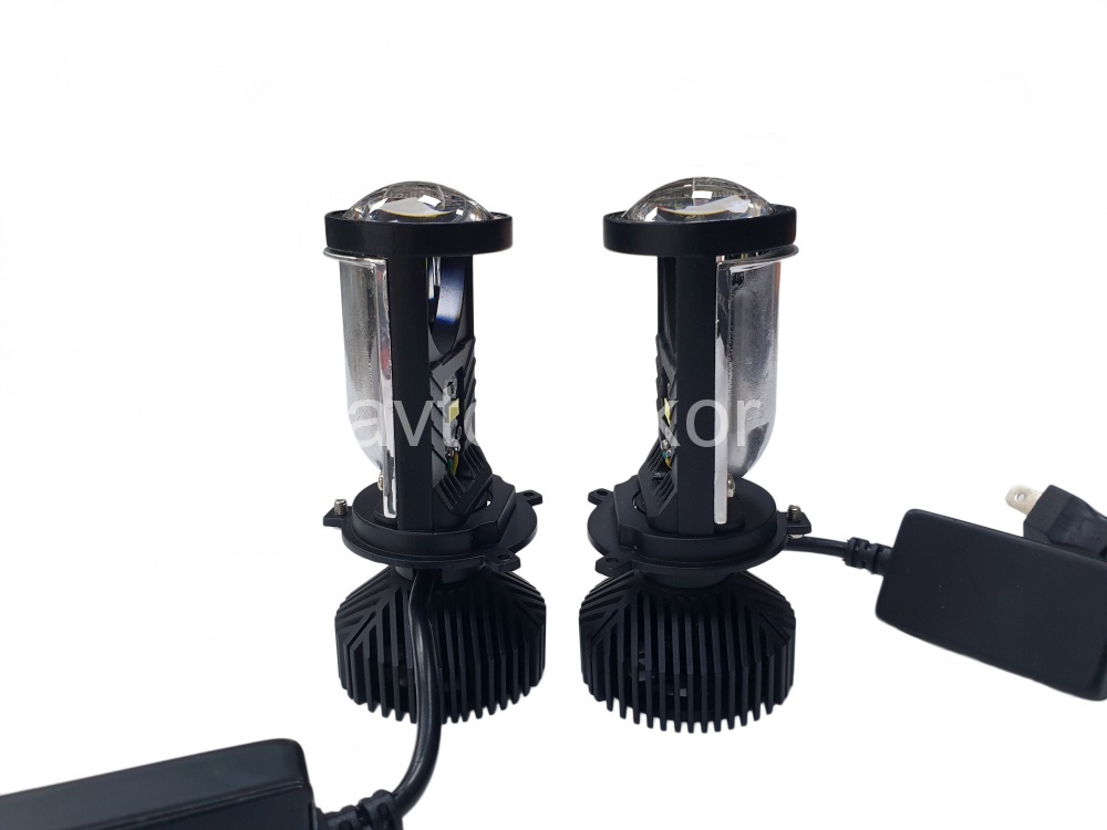 Лампа-линза светодиодная H4 Y6 12v 16/24W/шт 3LED 6000K white ближний/дальний (2 шт. к-т) AVTO-DEKOR  18664, фото 1