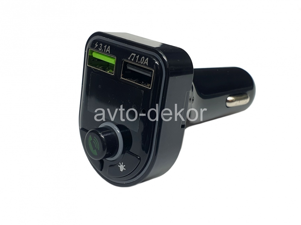 FM-модулятор F6 (USB 3,1A+USB 1A,microSD) AVTO-DEKOR  18985, фото 1