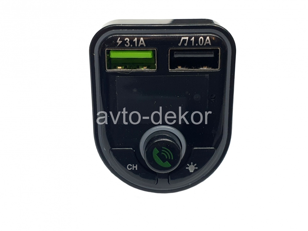 FM-модулятор F6 (USB 3,1A+USB 1A,microSD) AVTO-DEKOR  18985, фото 2