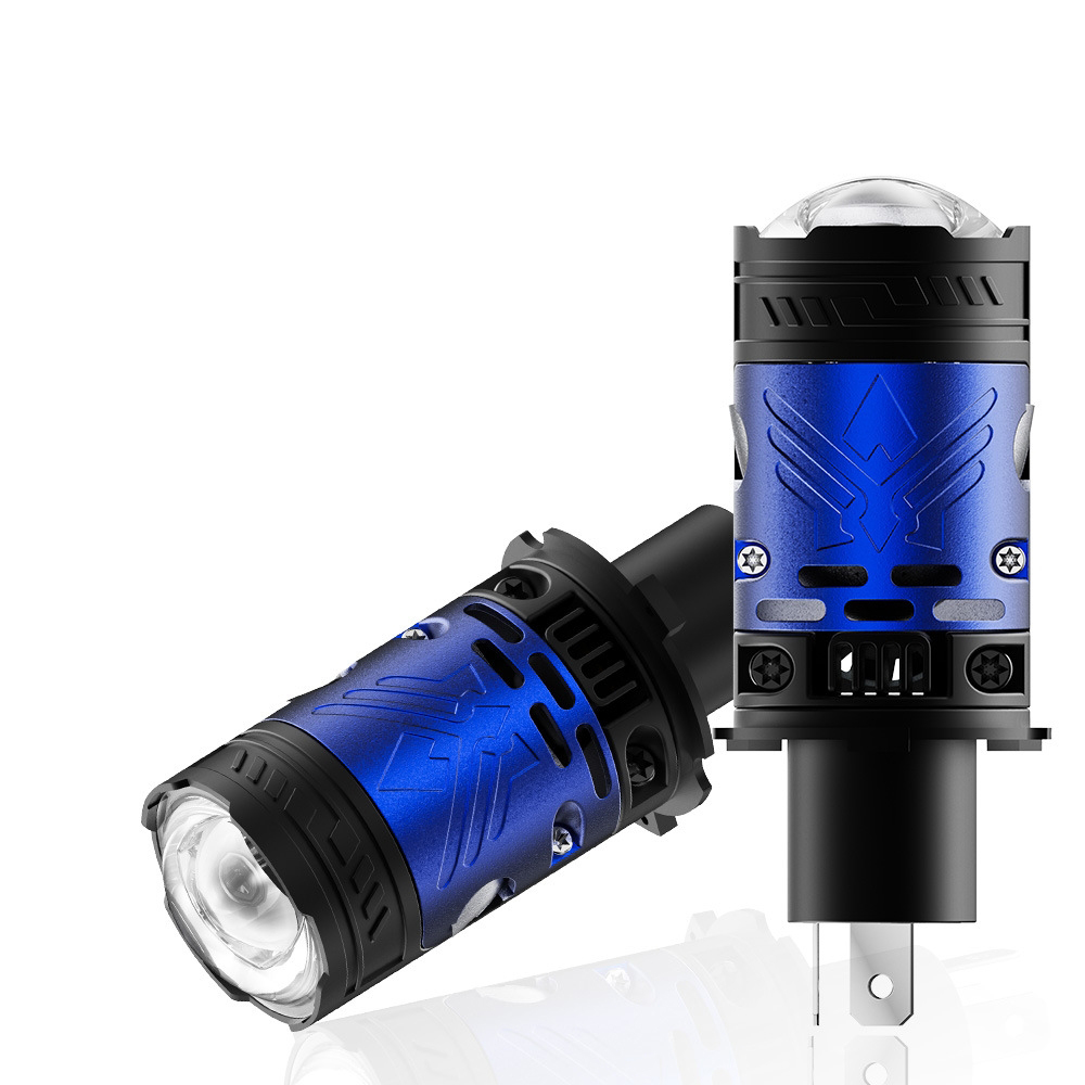 Лампа-линза H4 12v М01Z 65/48W/шт светодиодная, без блока и проводов, двойная линза, Ближний/Дальний+Лазер, со шторкой (2шт. к-т) AVTO-DEKOR  20101, фото 2