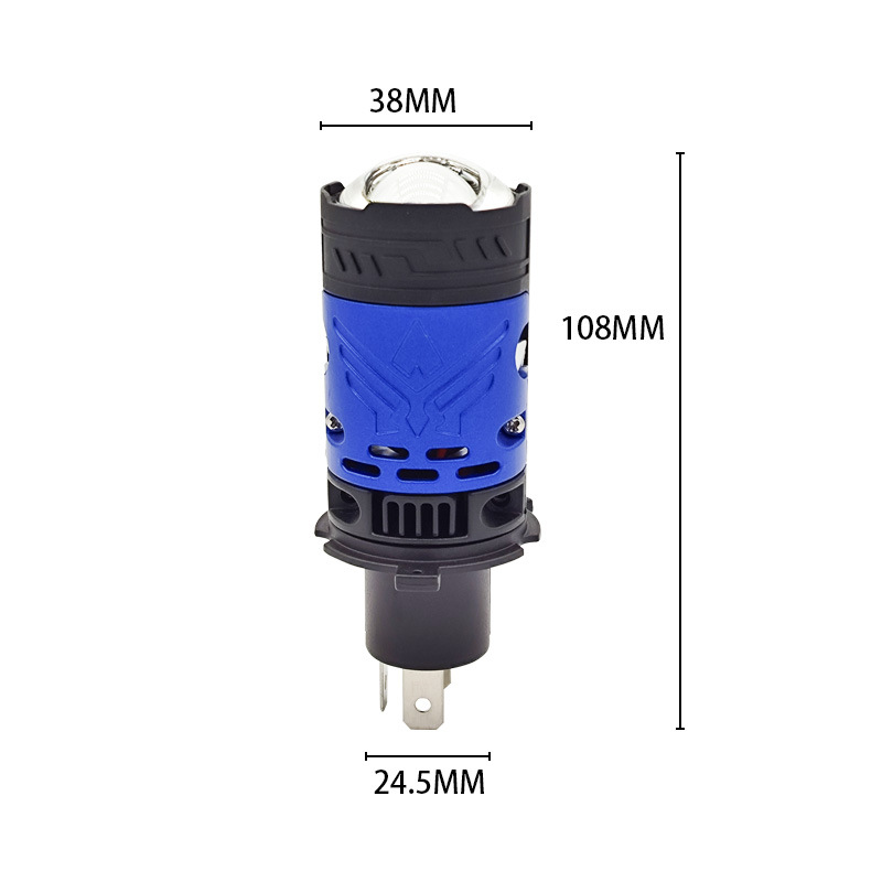Лампа-линза H4 12v М01Z 65/48W/шт светодиодная, без блока и проводов, двойная линза, Ближний/Дальний+Лазер, со шторкой (2шт. к-т) AVTO-DEKOR  20101, фото 4