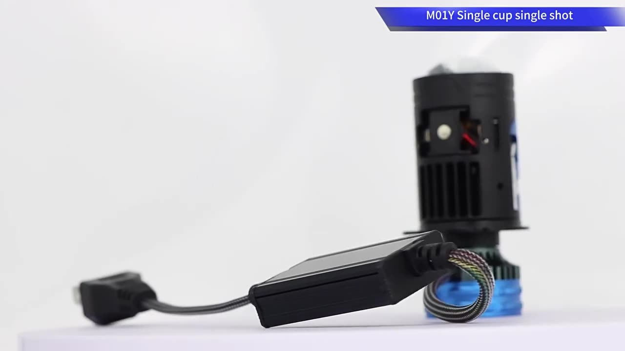 Лампа-линза H4 12v М01D 90/65W/шт светодиодная, с блоком и проводами, двойная линза, Ближний/Дальний+Лазер, со шторкой (2шт. к-т) AVTO-DEKOR  20102, фото 2