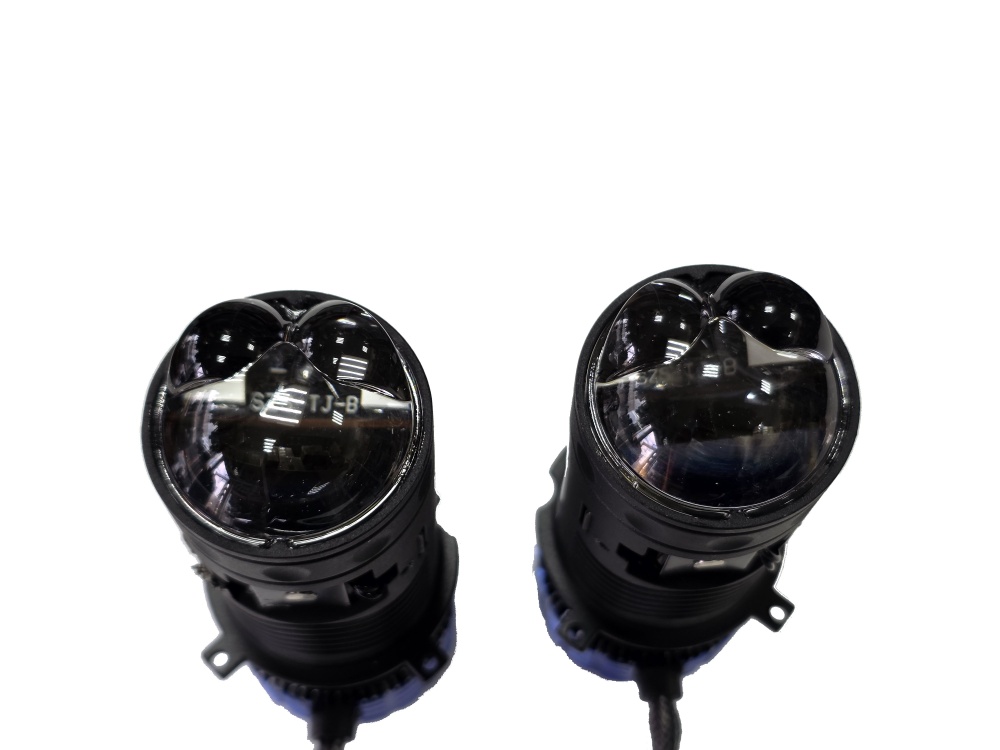 Лампа-линза H4 12v YR01D 90/65W/шт светодиодная, с блоком и проводами, тройная линза+лазер, Ближний/Дальний со шторкой (2шт. к-т) AVTO-DEKOR  20777, фото 3