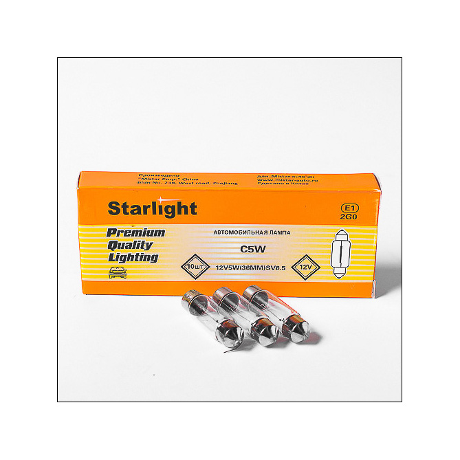 Автолампа STARLIGHT C5W (41мм) 12V  M-43412  21345 купить