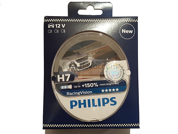 Купить Автолампа H7 (55) PX26d+150% RACING VISION 12V PHILIPS P-12972RV (евробокс 2 шт)  2173 в интернет-магазине