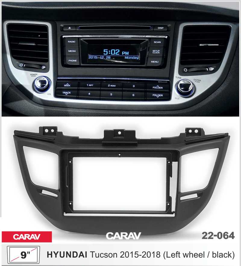 Купить 9-inch Рамка HYUNDAI Tucson (TL) 2015-18 (Left wheel/Black&Silver  22064 в интернет-магазине