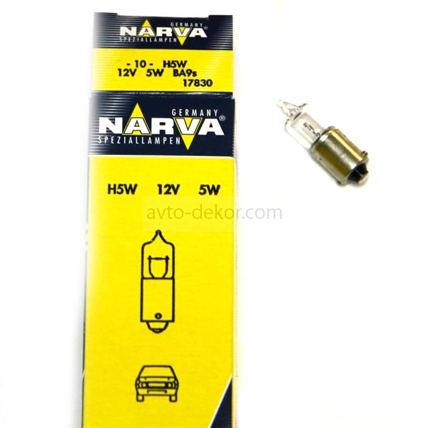 Купить Автолампа H5W (BA9s) HALOGEN 12V NARVA (галогеновая габариты) N-17830   2208 в интернет-магазине