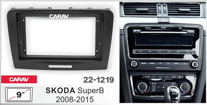 Купить 9-inch Рамка SKODA SuperB 2008-2015 ЧЕРНАЯ  221219 в интернет-магазине