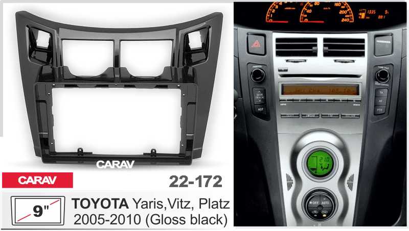 Купить 9-inch Рамка TOYOTA Yaris,Vitz, Platz 2005-10 (Gloss black)  22172 в интернет-магазине
