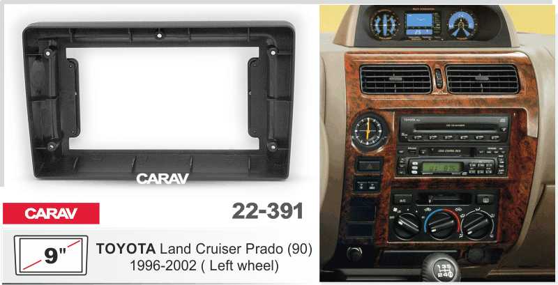 Купить 9-inch Рамка TOYOTA Land Cruiser Prado (90) 1996-02 (left wheel)  22391 в интернет-магазине