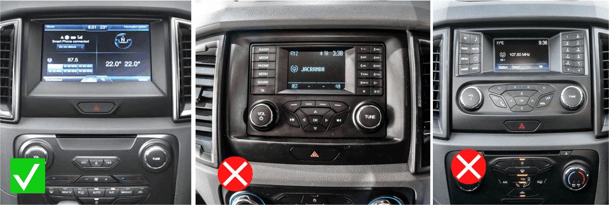 9-inch Рамка FORD Ranger 2015-2023/ Everest 2015-2022 (with SYNC1 / 4.2 color di Ver.3 ЧЕРНАЯ  22692, фото 5