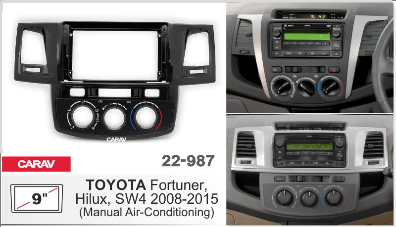 Купить 9-inch Рамка TOYOTA Fortuner, Hilux, SW4 2008-15 (Gloss black/M  22987 в интернет-магазине
