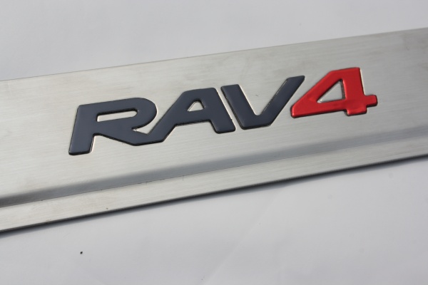 Накладки на пороги RAV4 2014- нержавеющая сталь комплект 4 шт  3902, фото 14