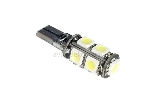 Купить Диод 12v Т10-9(5050) canbus с обманкой габариты белый  (9 SMD (5050) диодов аналог w5w)   AVTO-DEKOR   4009 в интернет-магазине