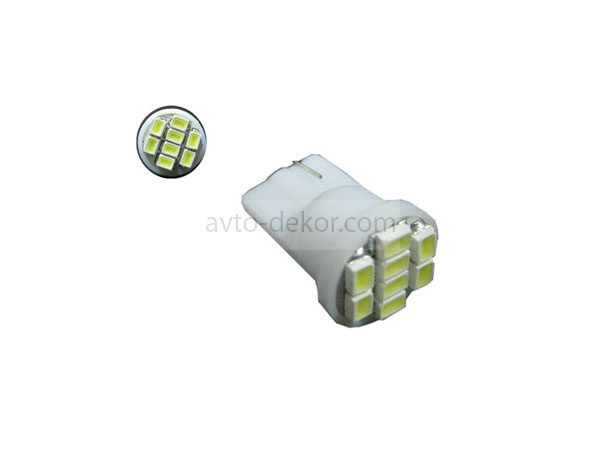 Купить Диод 12v Т10-8(3020) габариты белый  (8 SMD (3020) диодов аналог w5w)  AVTO-DEKOR    4026 в интернет-магазине