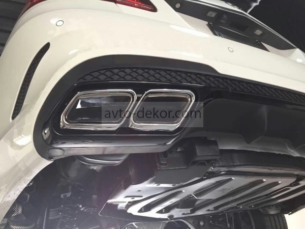 Насадка на глушитель MERCEDES W212, W222   AMG ромбики раздельные врезные хромированные  5436, фото 4
