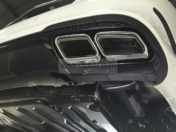 Насадка на глушитель MERCEDES W212, W222   AMG ромбики раздельные врезные хромированные  5436, фото 5