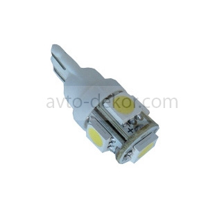 Купить Диод 12v Т10-5(5050) габариты белый  (5 SMD (5050) диодов аналог w5w)   AVTO-DEKOR   6074 в интернет-магазине