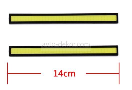 Ходовые огни 019 6W (COB диод) 144*16 мм чёрные 112 CHIP 6000K AVTO-DEKOR  6315, фото 1