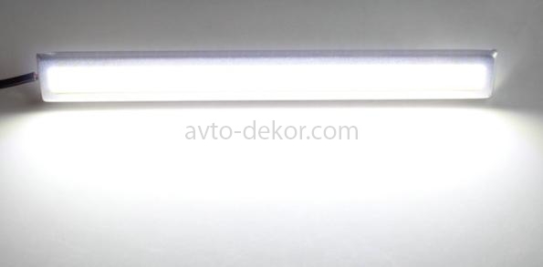 Ходовые огни 019 6W (COB диод) 144*16 мм чёрные 112 CHIP 6000K AVTO-DEKOR  6315, фото 2