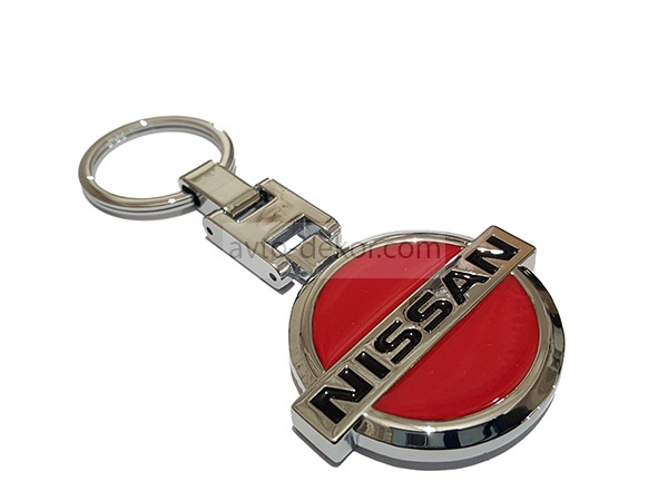 Купить Брелок (07) NISSAN красный металл  7573 в интернет-магазине
