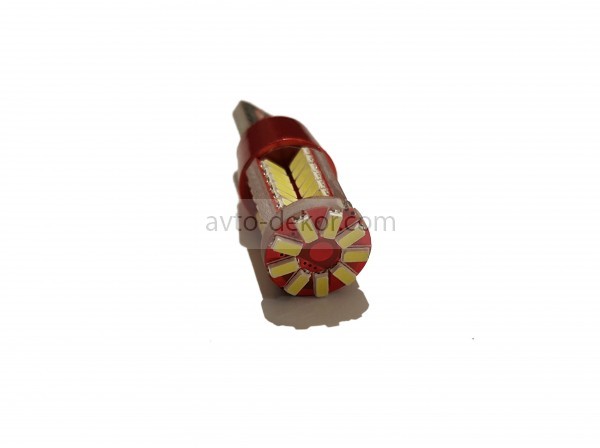 Диод 12v Т10-57(3014) габариты белый  (57 SMD (3014) диода аналог w5w) металл с обманкой   AVTO-DEKOR   7758, фото 2