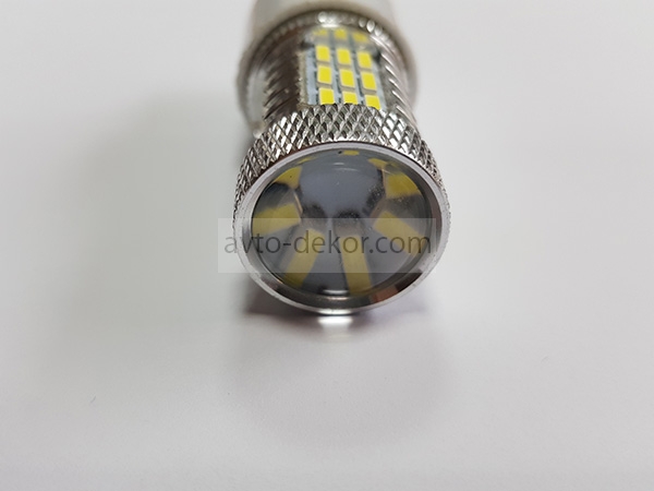 Диод T20 12-24v 7443-45(4014) белый (45 диодов (4014) с линзой аналог w21/5w)  canbus с обманкой, биполярный на 4 контакта, блок от перегрева, подходит на LADA GRANTA   AVTO-DEKOR   7777, фото 1