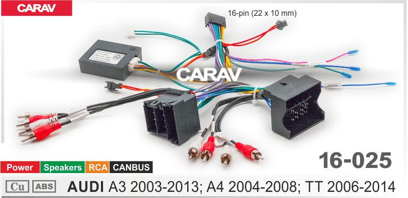 Комплект кабелей для головного устройства 9 и 10,1-inch AUDI A3 2003-13, A4 2004-08, TT 2006-14/Питание + Динамики  816025, фото 5