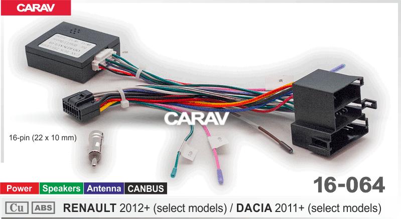 Купить Комплект кабелей для головного устройства 9 и 10,1-inch ISO RENAULT 2012+ / DACIA 2011+ (select models)  / Питание+Динамики+Антенна+CANBUS  816064 в интернет-магазине