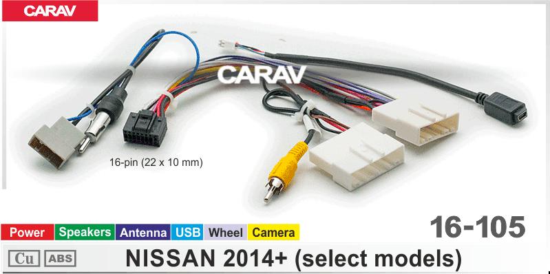 Комплект кабелей для головного устройства 9 и 10,1-inch NISSAN 2014+ (select models)/Питание + Динамики + Антенна  816105, фото 4