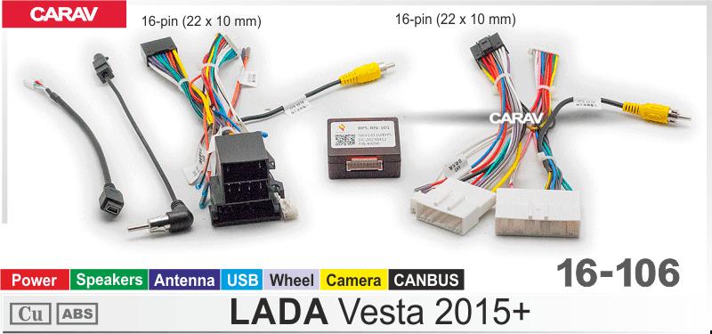 Комплект кабелей для головного устройства 9 и 10,1-inch LADA Vesta 2015+/Питание + Динамики + Антенна + Камера  816106, фото 5