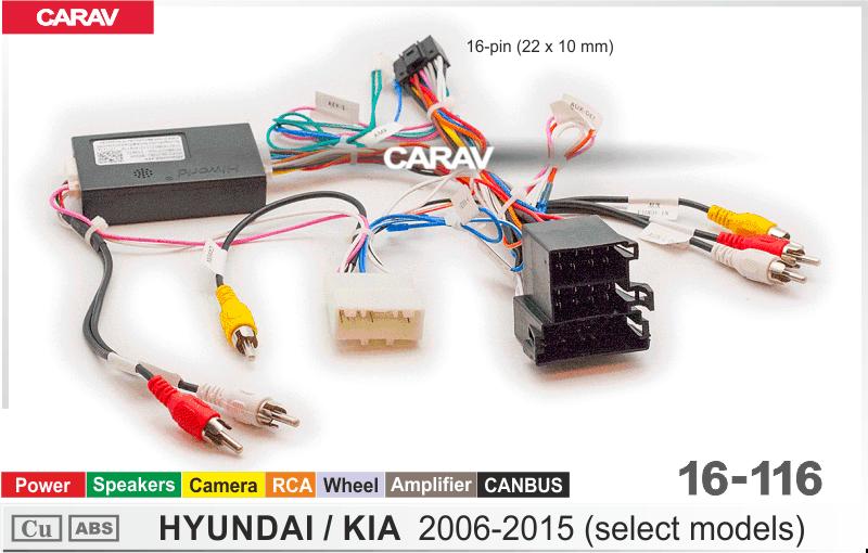 Комплект кабелей для головного устройства 9 и 10,1-inch HYUNDAI/KIA  (select models) 2006-2015/Mini-ISO /Питание + Динамики  816116, фото 4
