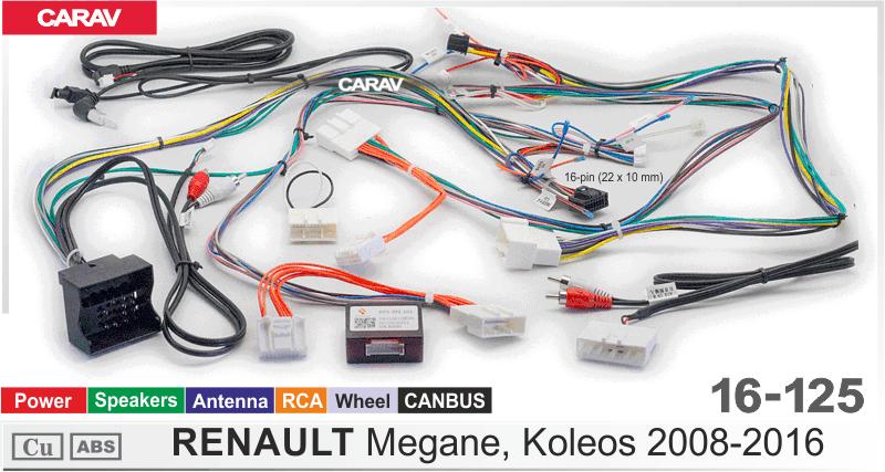 Комплект кабелей для головного устройства 9 и 10,1-inch RENAULT Megane, Koleos 2008-2016/Питание + Динамики + Антенна  816125, фото 5