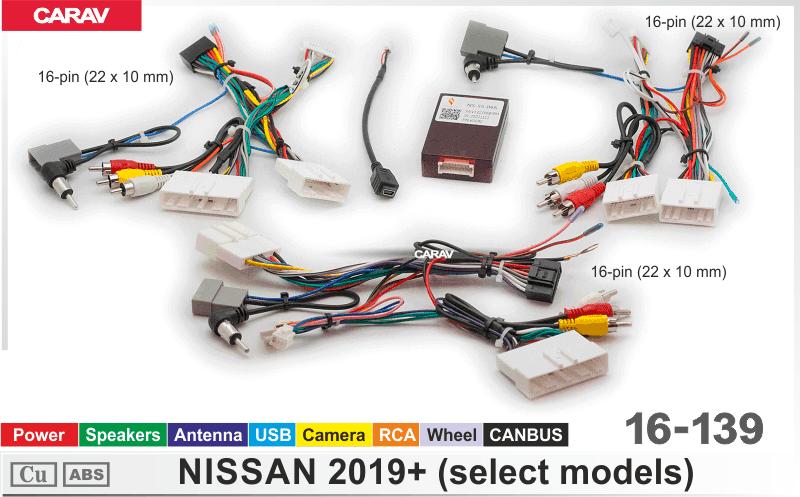Комплект кабелей для головного устройства 9 и 10,1-inch NISSAN 2019+ (select models)/Питание + Динамики + Антенна  816139, фото 6