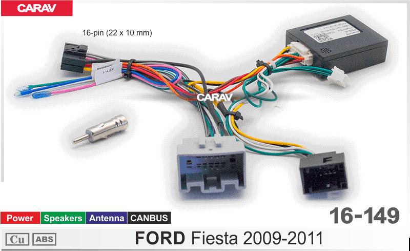 Комплект кабелей для головного устройства 9 и 10,1-inch FORD Fiesta 2009-2011/Питание + Динамики + Антенна  816149, фото 4