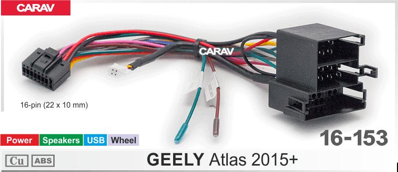 Комплект кабелей для головного устройства 9 и 10,1-inch GEELY Atlas 2015+/ Питание + Динамики + Руль + USB  816153, фото 3