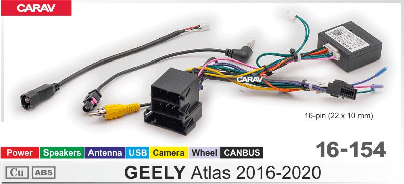 Комплект кабелей для головного устройства 9 и 10,1-inch GEELY Atlas 2016 - 2020/Питание + Динамики + Антенна  816154, фото 5