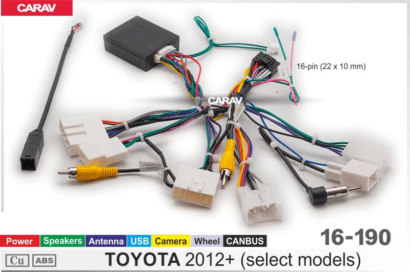Купить Комплект кабелей для головного устройства 9 и 10,1-inch TOYOTA 2012+ (select models) /  Питание+Динамики+Антенна+Руль+USB+Камера+CANBUS  816190 в интернет-магазине