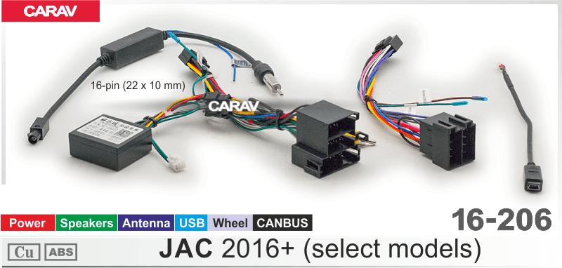 Комплект кабелей для головного устройства 9 и 10,1-inch JAC 2016+ (select models)/Питание + Динамики + Антенна  816206, фото 4