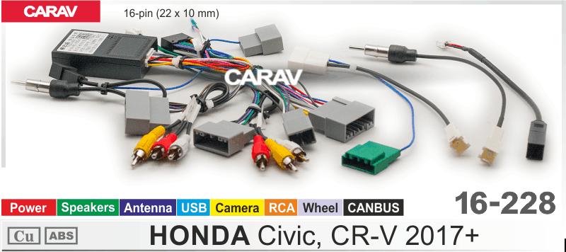 Комплект кабелей для головного устройства 9 и 10,1-inch HONDA Civic, CR-V 2017+/Питание + Динамики + Антенна  816228, фото 7