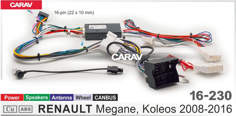 Комплект кабелей для головного устройства 9 и 10,1-inch RENAULT Megane, Koleos 2008-2016/Питание + Динамики + Антенна  816230, фото 5