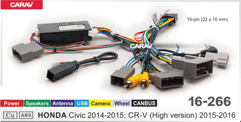 Купить Комплект кабелей для головного устройства 9 и 10.1-inch HONDA Civic 2014-2015, CR-V 2015-16  816266 в интернет-магазине