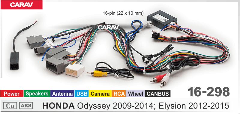 Купить Комплект кабелей для головного устройства 9 и 10,1-inch HONDA Odyssey 2009-2014/ Elysion 2012-2015  Питание+Динамики+Антенна+Руль+Камера+RCA+USB+CANBUS  816298 в интернет-магазине